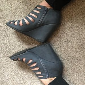 Grey Wedge Sandals
